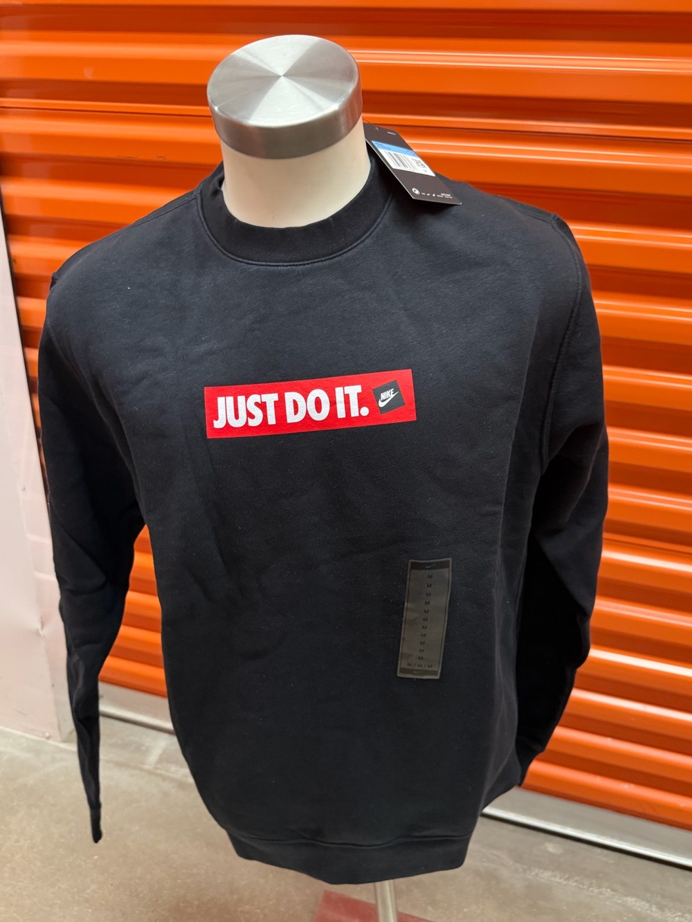 NWT Nike Men’s Black "Just Do It." Crewneck Sweatshirt BV5089 010 Size M